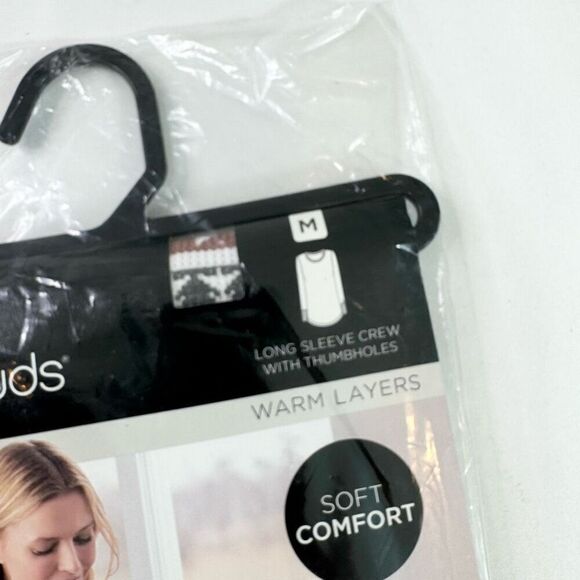 Cuddl Duds Shirt Womens Medium Multi-Color Long-Sleeve with Thumbholes new - Picture 4 of 7